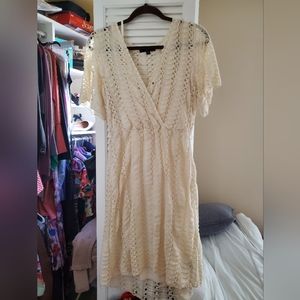 White lacy midi dress